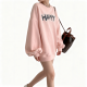 Pink "HAPPY" Graphic Puff Sleeve Sweatshirt